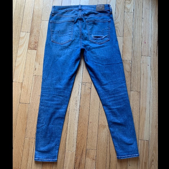 amercain eagle super stretch skinny faux ripped jeans. US size 6 - Picture 2 of 5